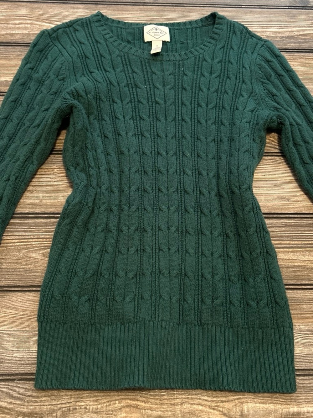 St. John's Bay Deep Green Cable Knit Sweater